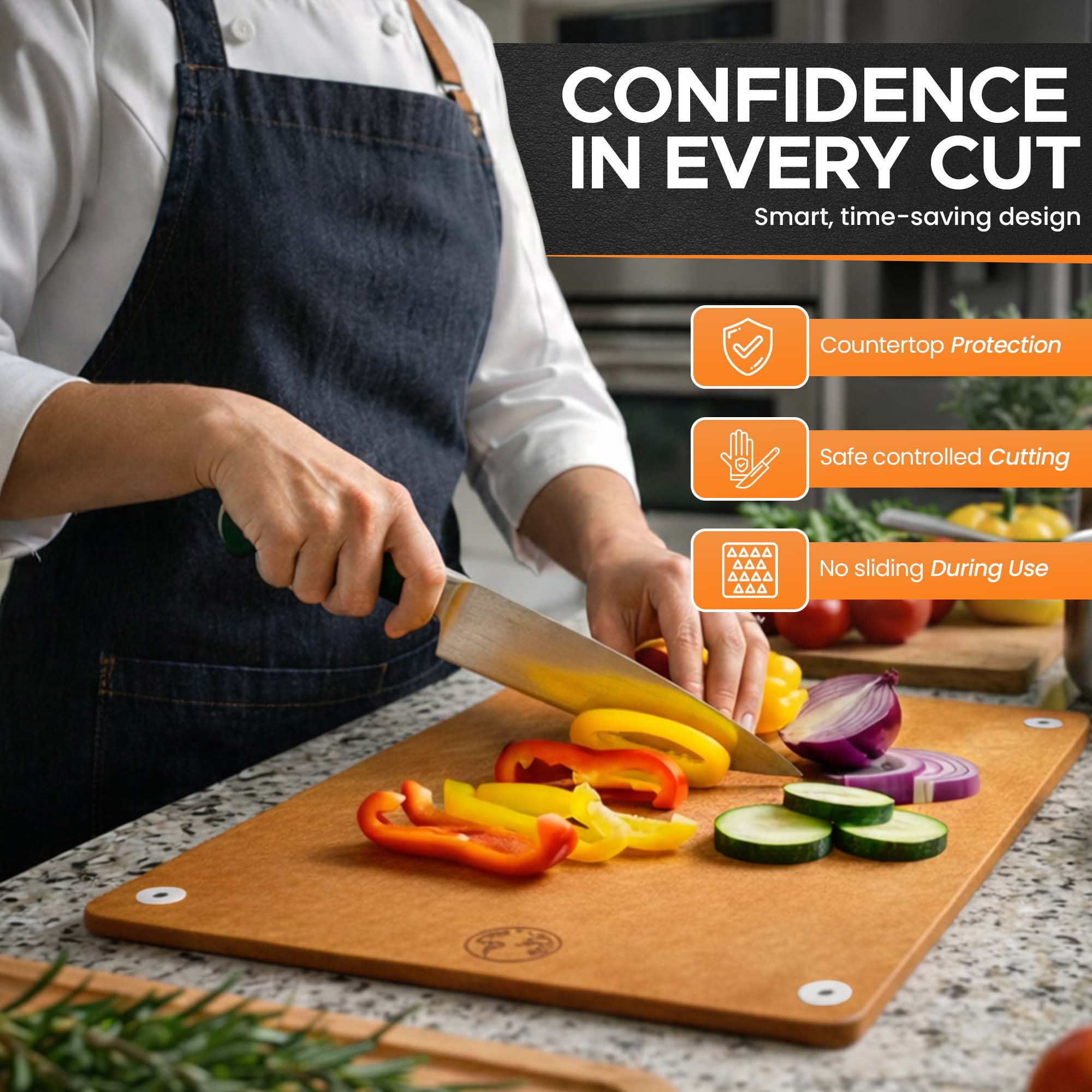 Cutting board with fresh ingredients